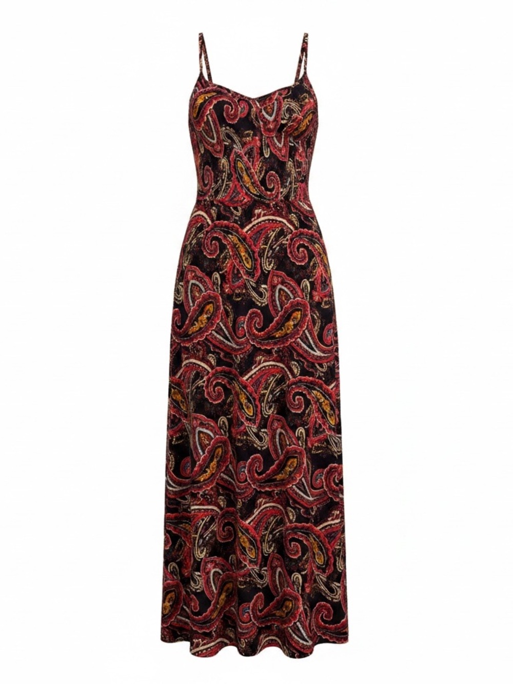 THML Red Paisley Maxi Dress with Spaghetti Straps